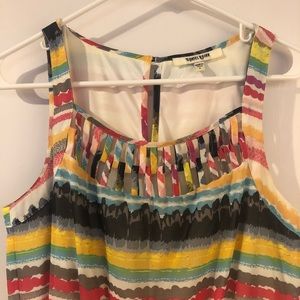 Daniel Rainn striped high low dress.